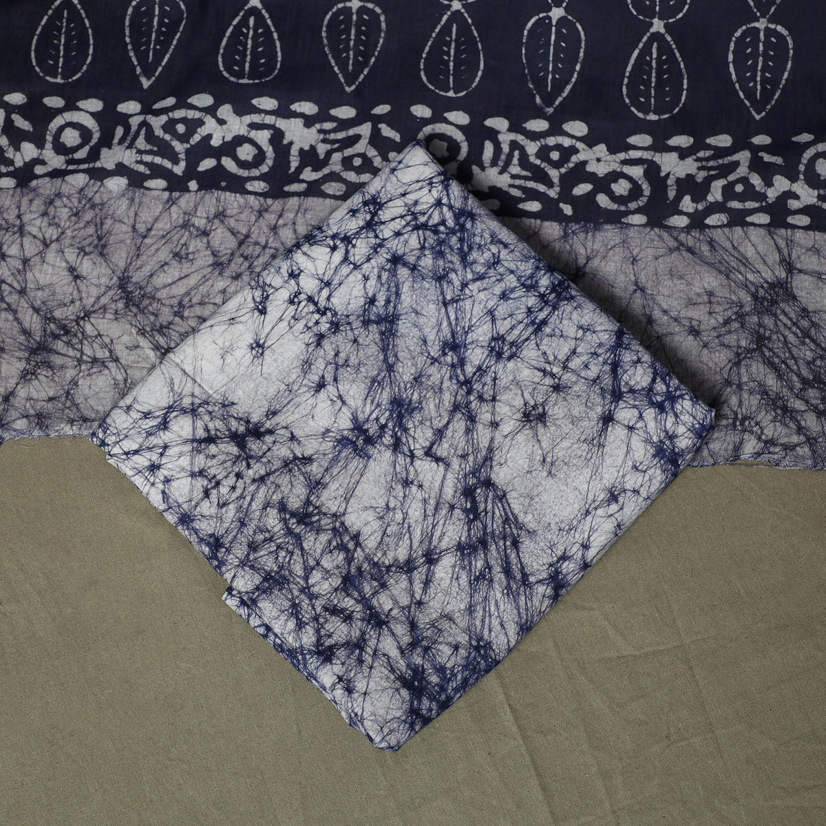 Hand batik cotton 3pc unstitched dress material 03