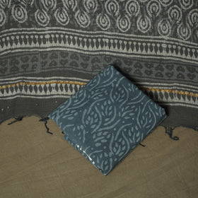 Hand block batik print cotton 3pc unstitched dress material