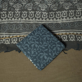 Hand block batik print cotton 3pc unstitched dress material