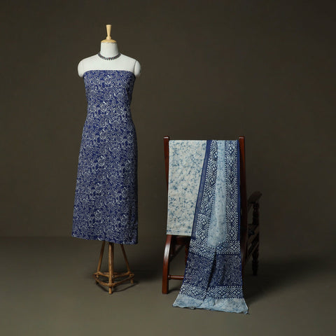 Hand batik cotton 3pc unstitched dress material 40