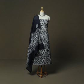 Hand batik cotton 3pc unstitched dress material 52