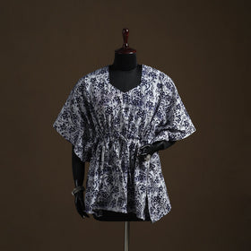Hand block batik print cotton kaftan (short) 35