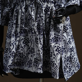 Hand block batik print cotton kaftan (short) 35