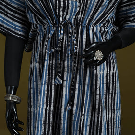 Hand batik cotton long kaftan 08 - handcrafted