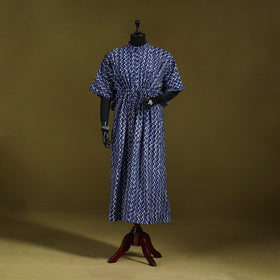 Hand batik cotton long kaftan 12 - handcrafted
