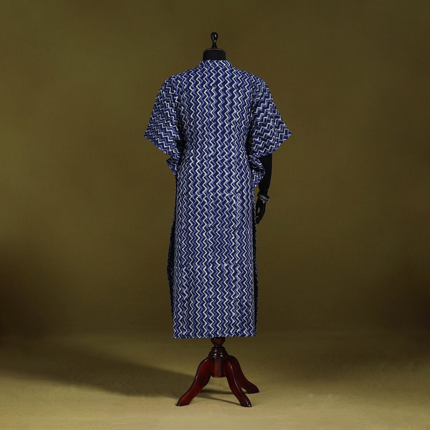 Hand batik cotton long kaftan 12 - handcrafted