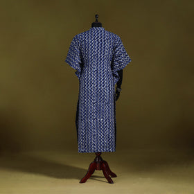 Hand batik cotton long kaftan 12 - handcrafted