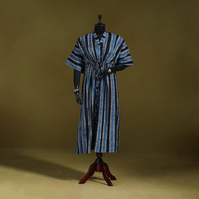 Hand batik cotton long kaftan 19. Handcrafted