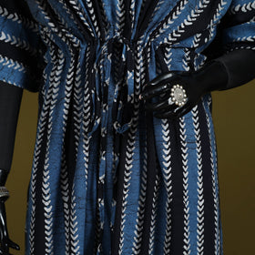 Hand batik cotton long kaftan 19. Handcrafted