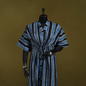 Hand batik cotton long kaftan 19. Handcrafted