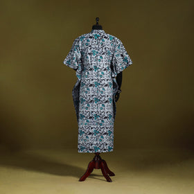 Hand batik cotton long kaftan 22 - handcrafted