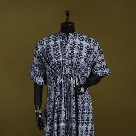 Hand batik cotton long kaftan 23 - handcrafted