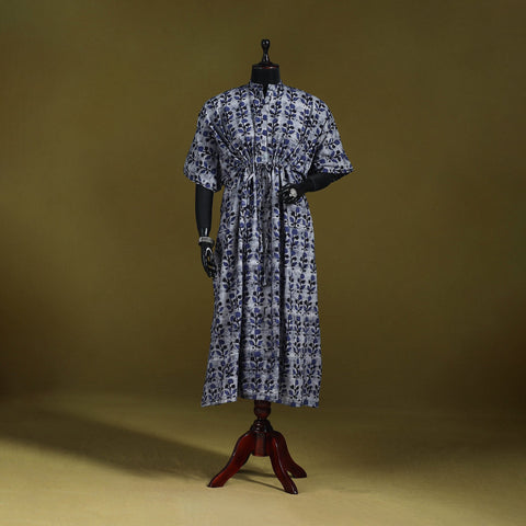 Hand batik cotton long kaftan 23 - handcrafted