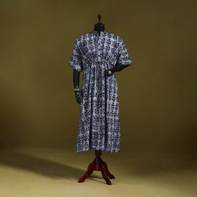 Hand batik cotton long kaftan 23 - handcrafted