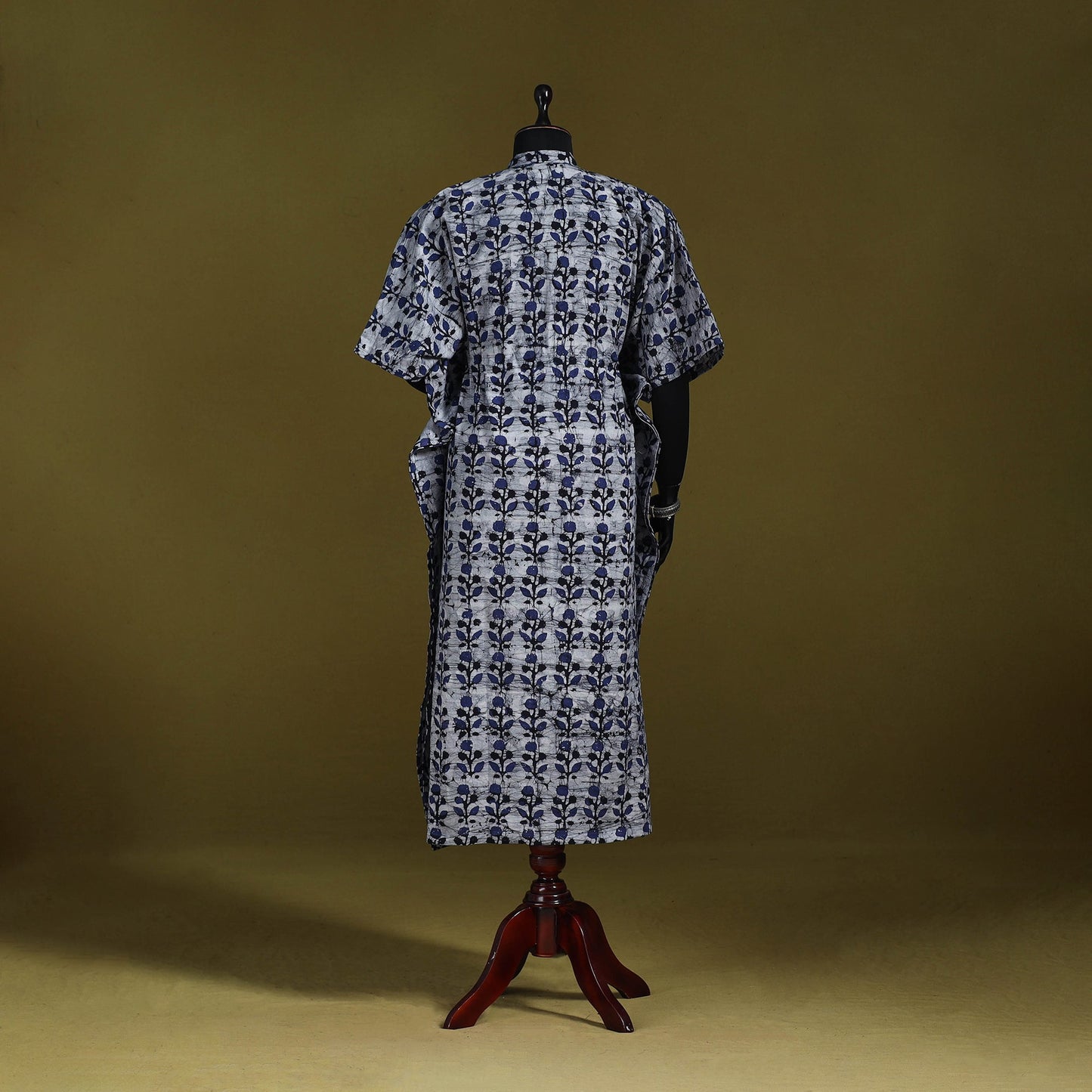 Hand batik cotton long kaftan 23 - handcrafted