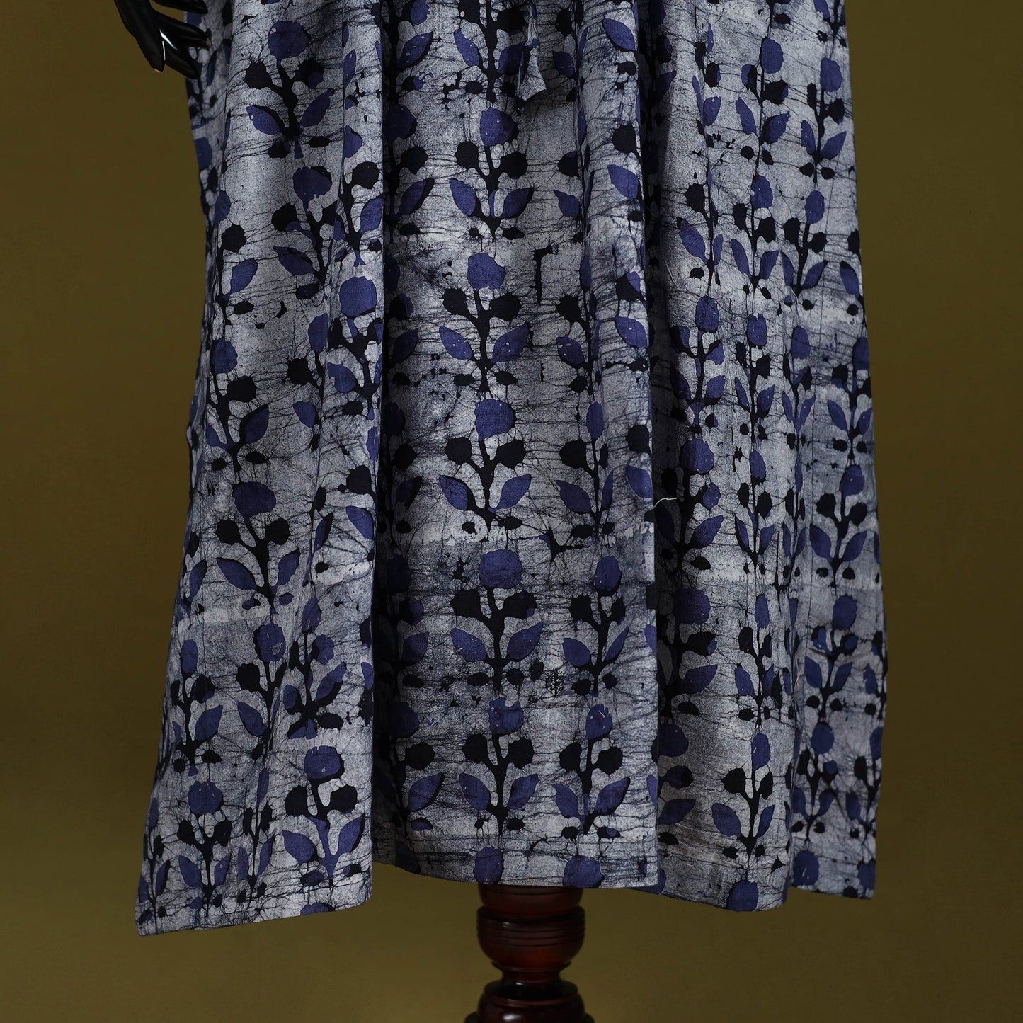 Hand batik cotton long kaftan 23 - handcrafted