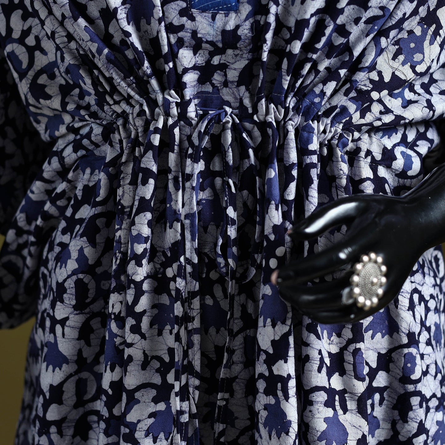 Hand batik cotton medium kaftan 36 - handcrafted