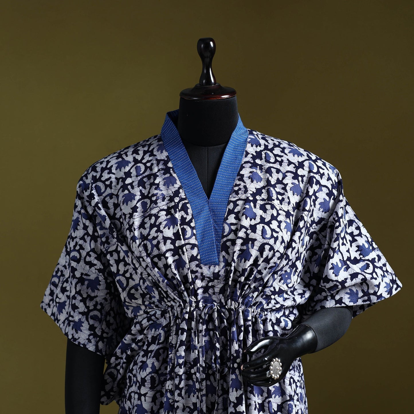 Hand batik cotton medium kaftan 36 - handcrafted