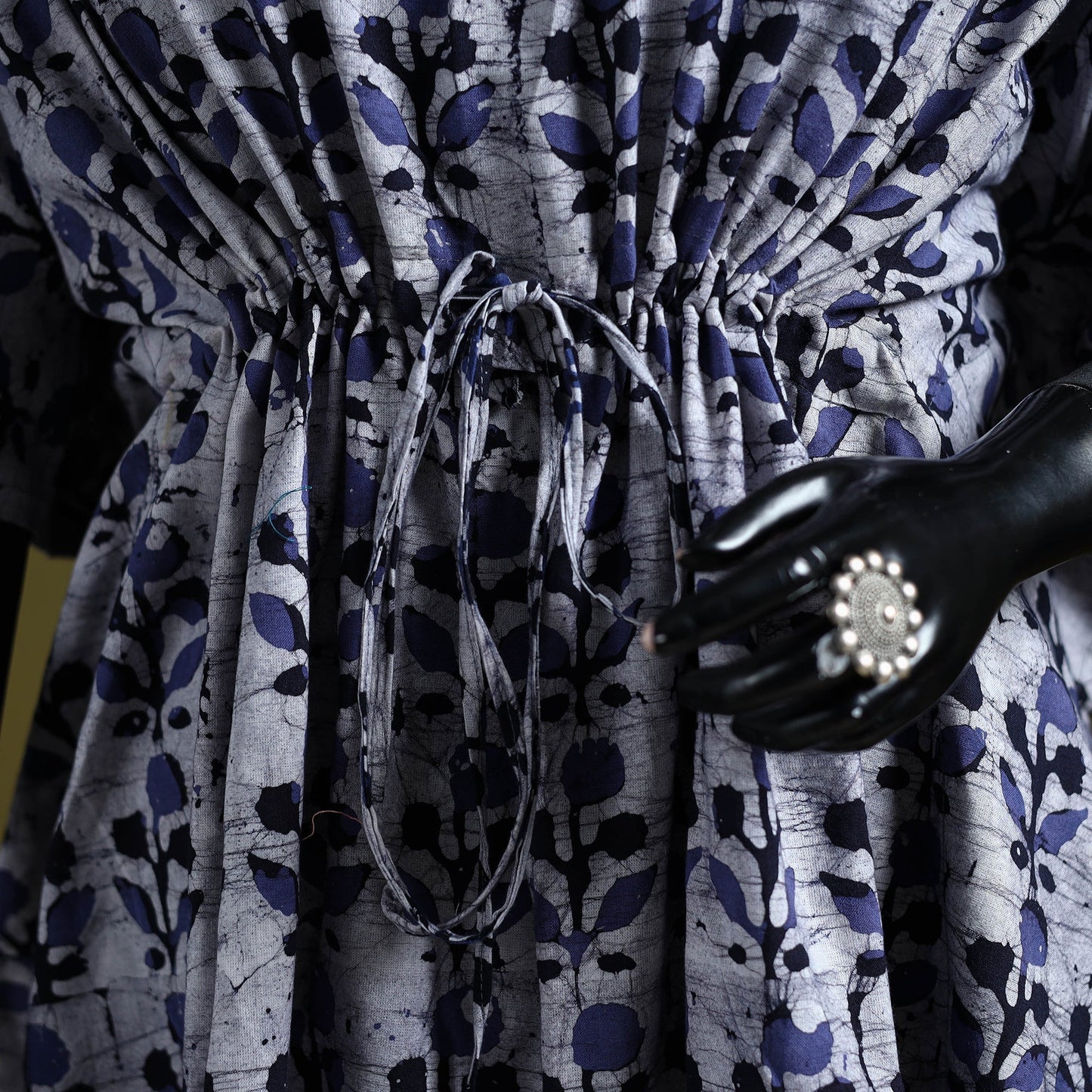 Hand batik cotton medium kaftan 40 - handcrafted