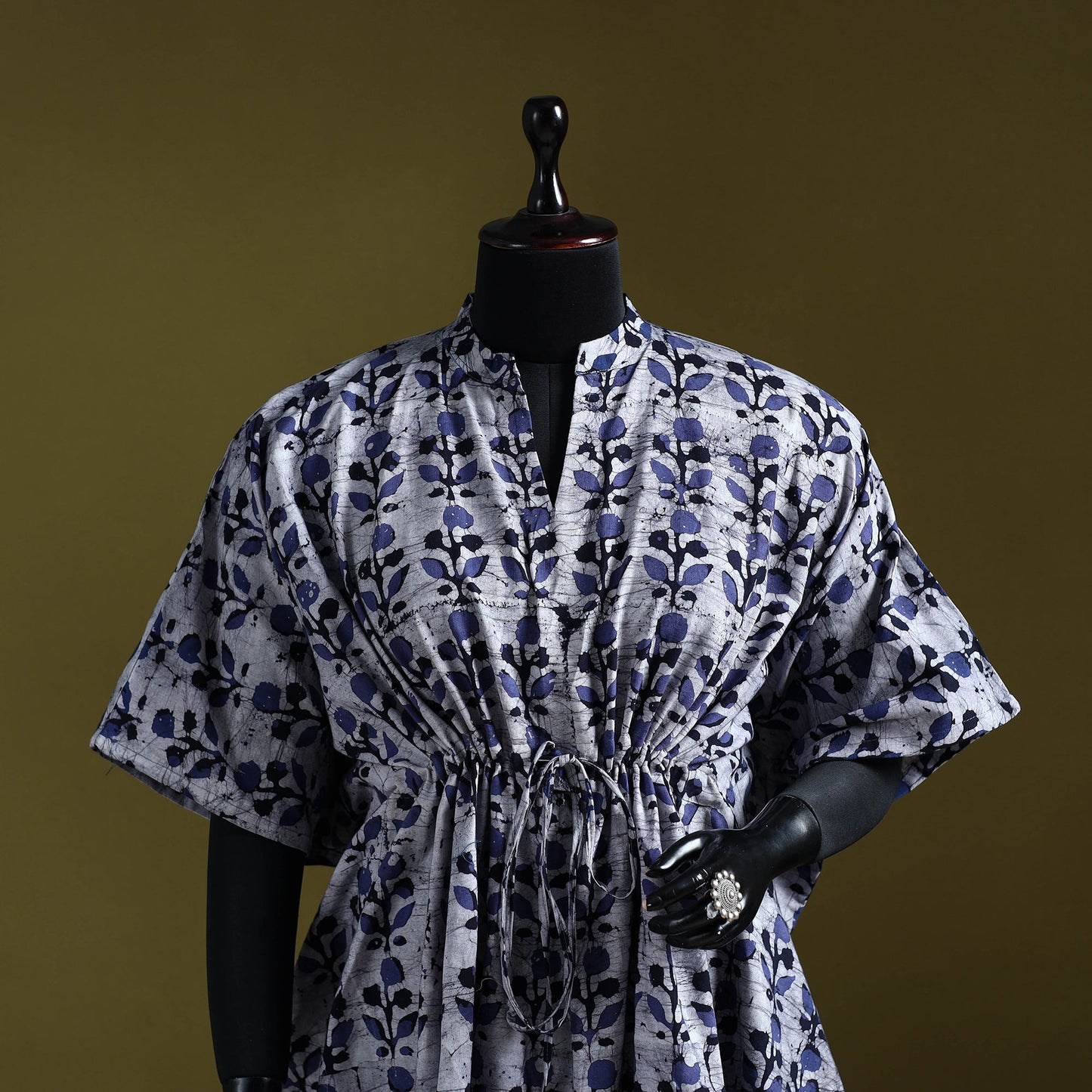 Hand batik cotton medium kaftan 40 - handcrafted