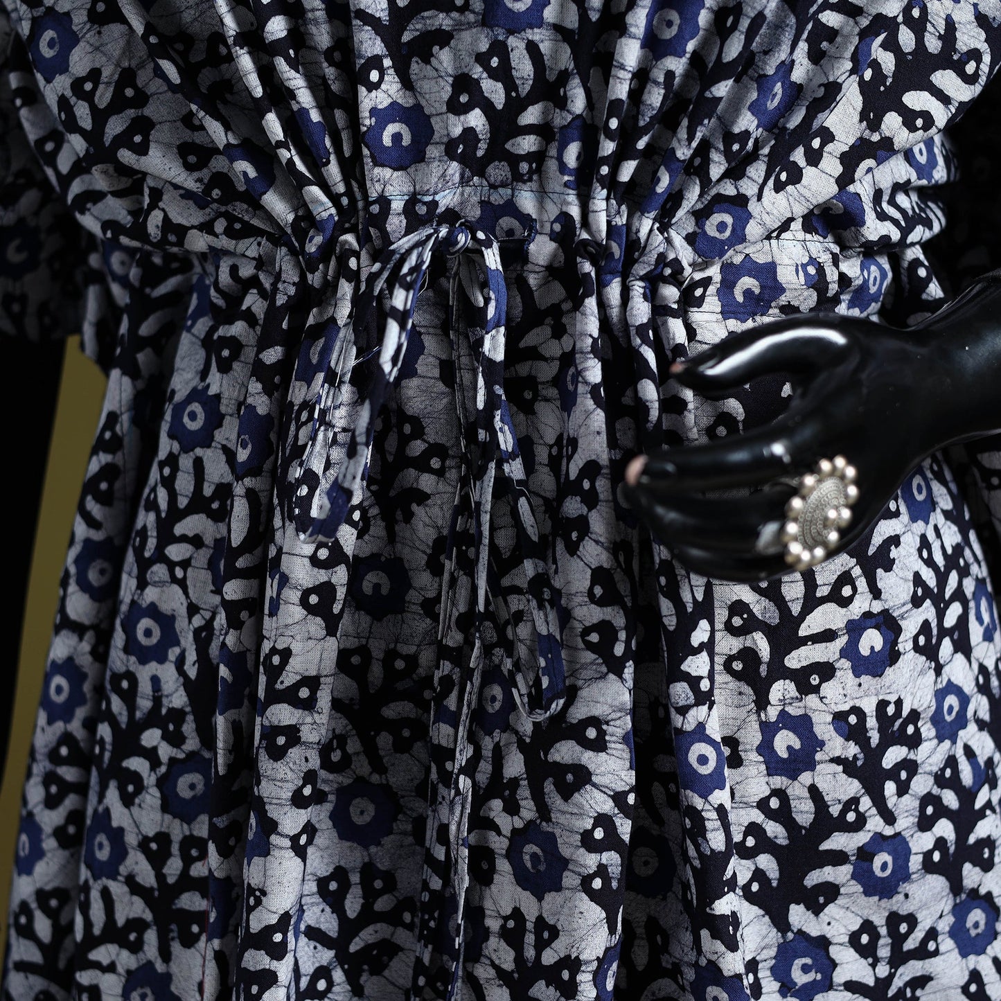 Hand batik cotton medium kaftan 41 - handcrafted