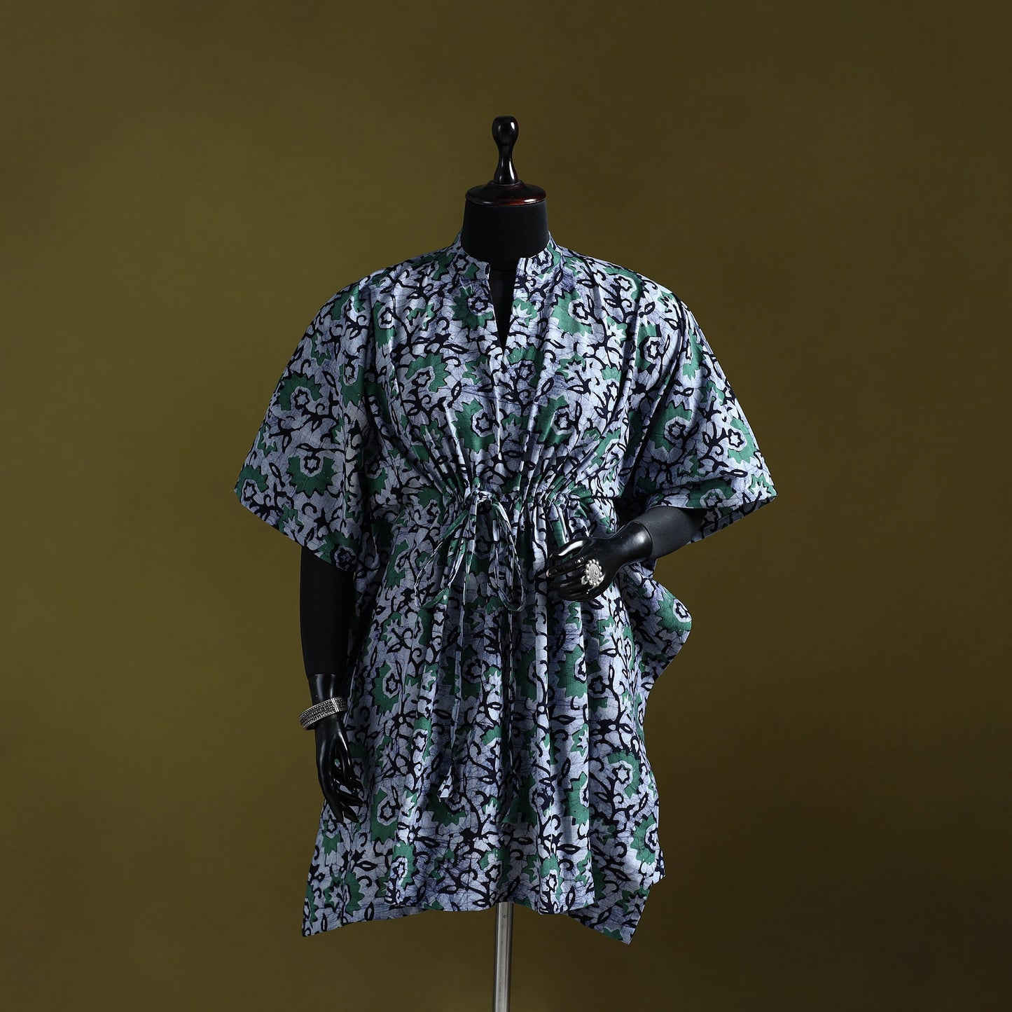 Hand batik cotton medium kaftan 47 - handcrafted
