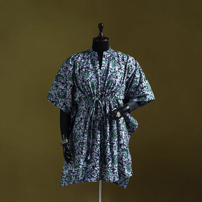 Hand batik cotton medium kaftan 47 - handcrafted