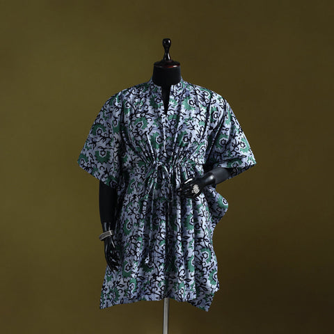Hand batik cotton medium kaftan 47 - handcrafted
