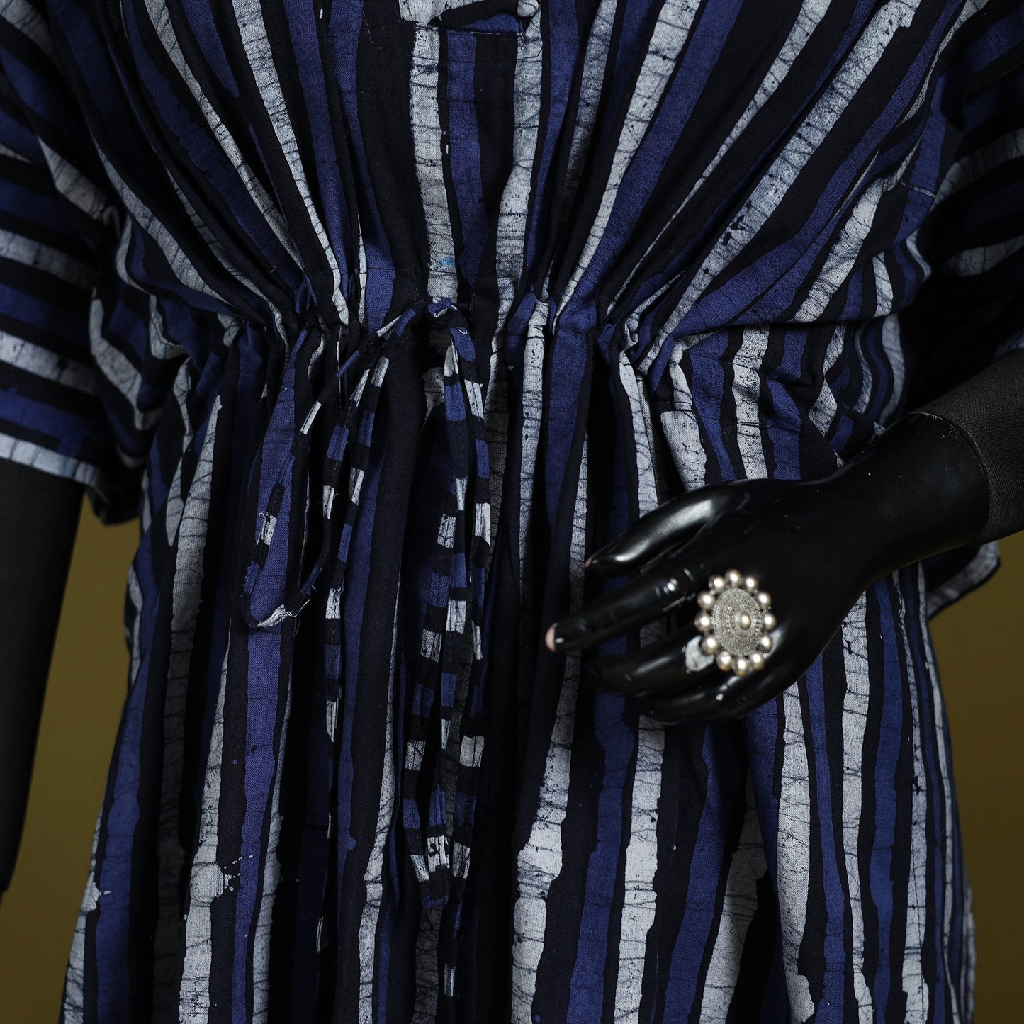 Hand batik cotton medium kaftan 53 - handcrafted