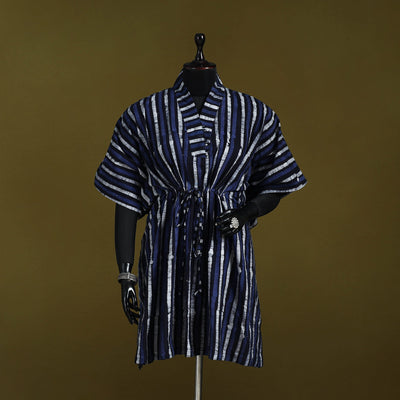Hand batik cotton medium kaftan 53 - handcrafted