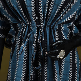 Hand batik cotton medium kaftan 63 - handcrafted