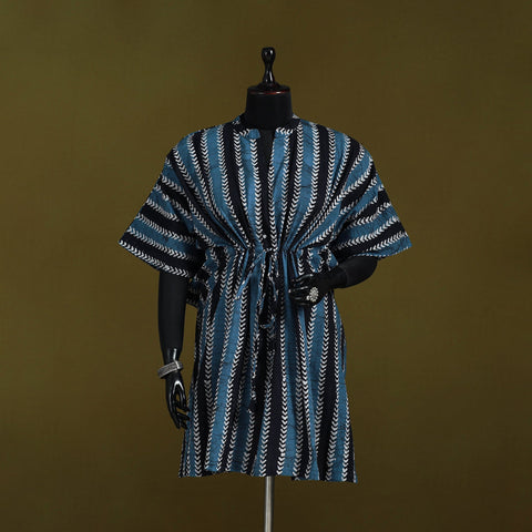 Hand batik cotton medium kaftan 63 - handcrafted