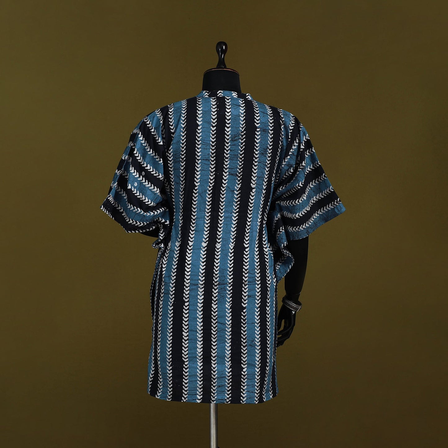 Hand batik cotton medium kaftan 63 - handcrafted