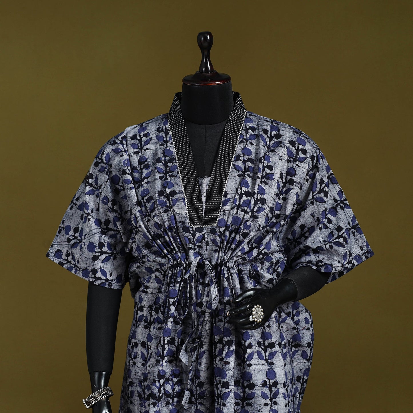 Hand batik cotton medium kaftan 66 - handcrafted