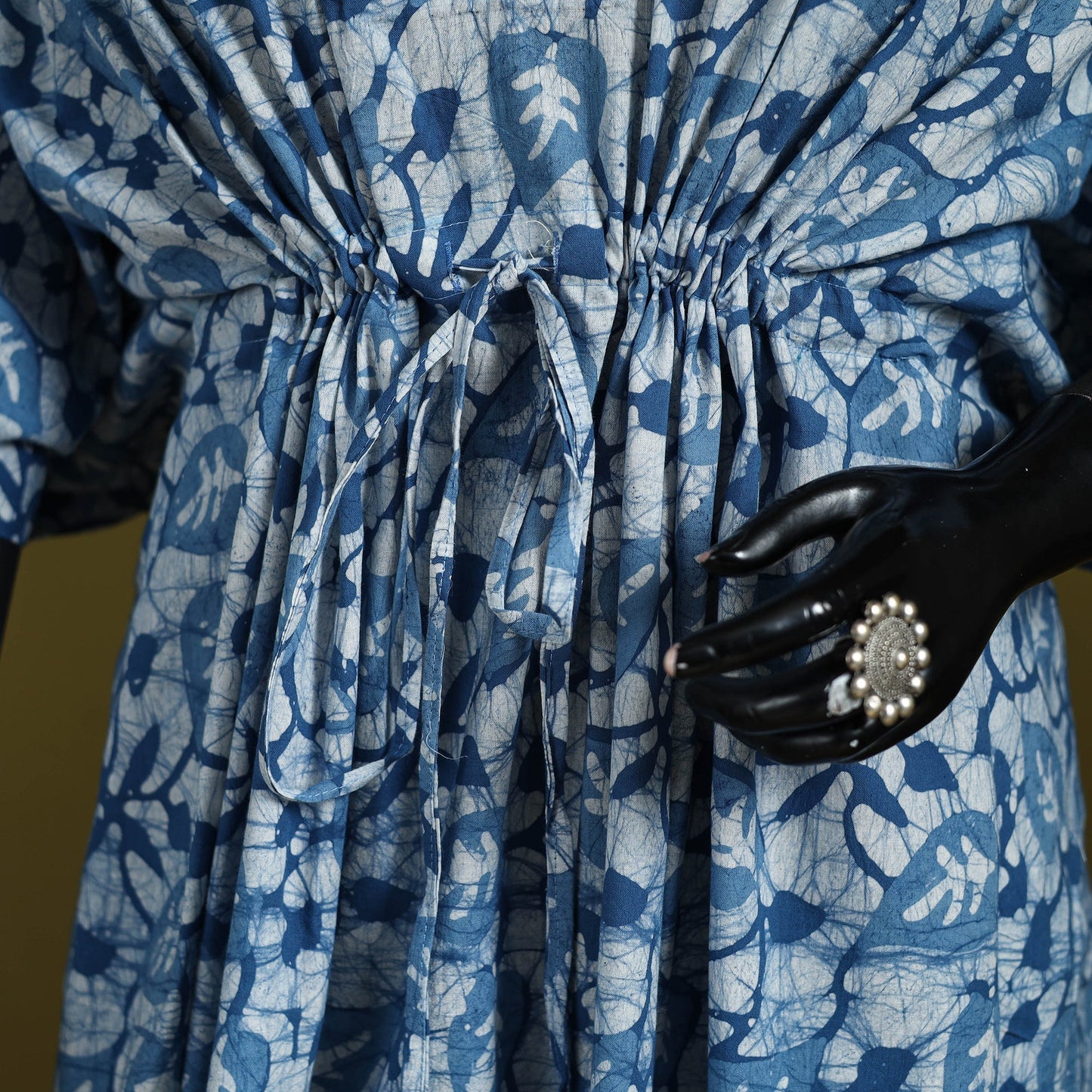 Hand batik cotton medium kaftan 70 - handcrafted