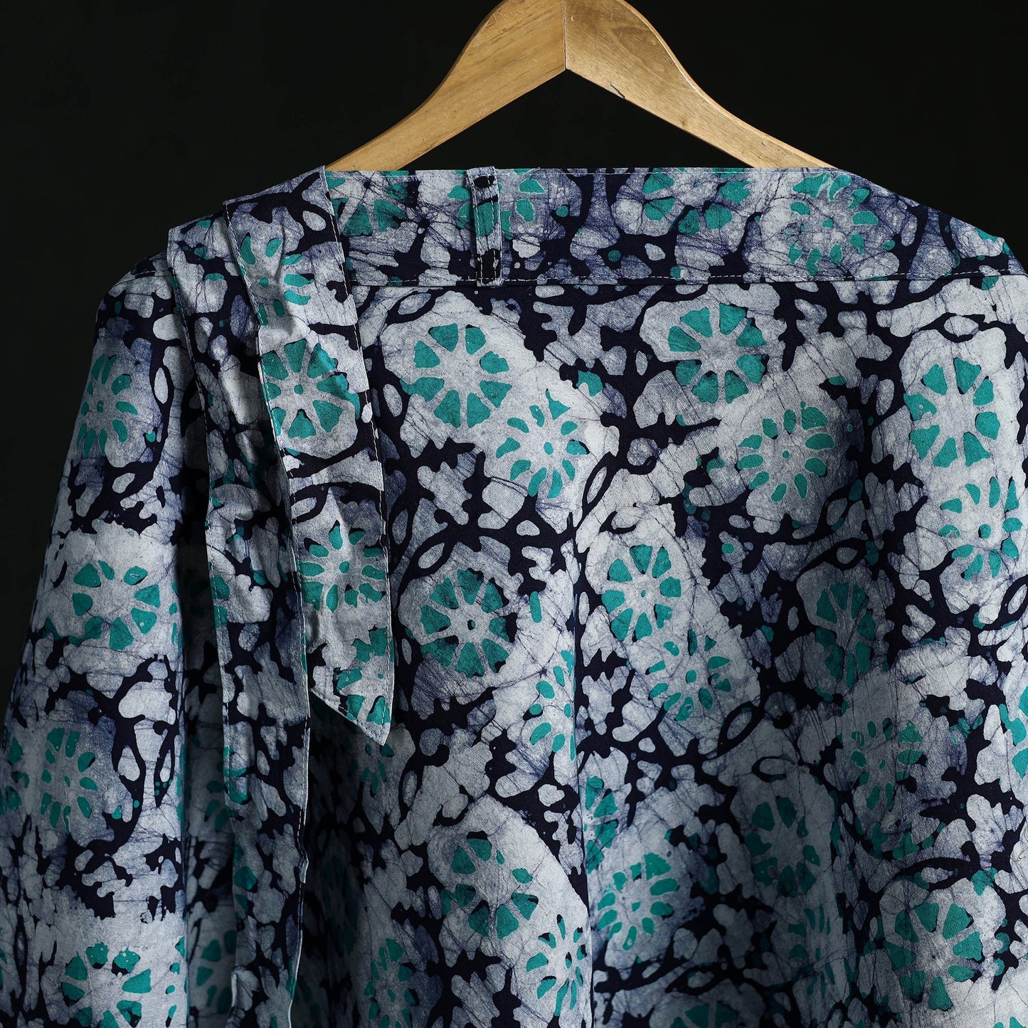 Hand block batik print cotton wrap around skirt 09