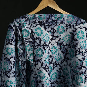 Hand block batik print cotton wrap around skirt 09
