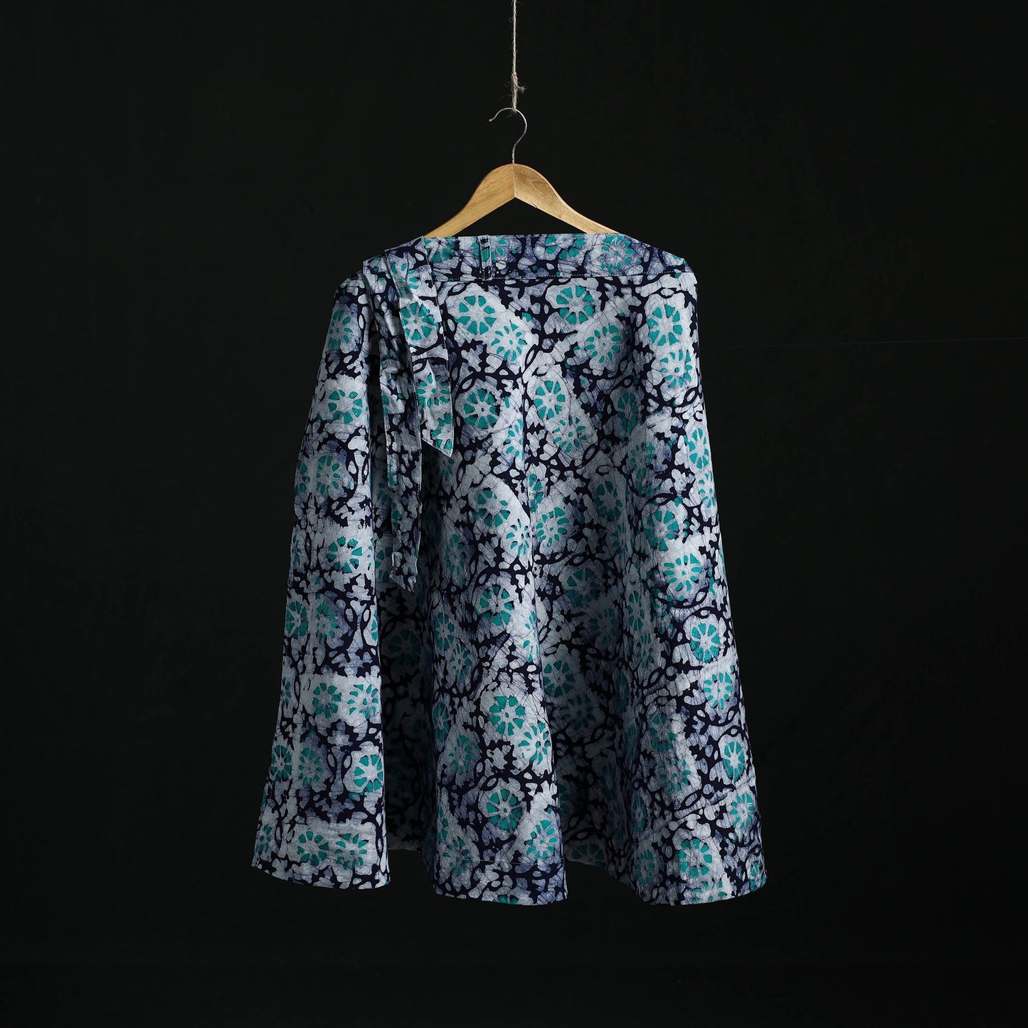 Hand block batik print cotton wrap around skirt 09