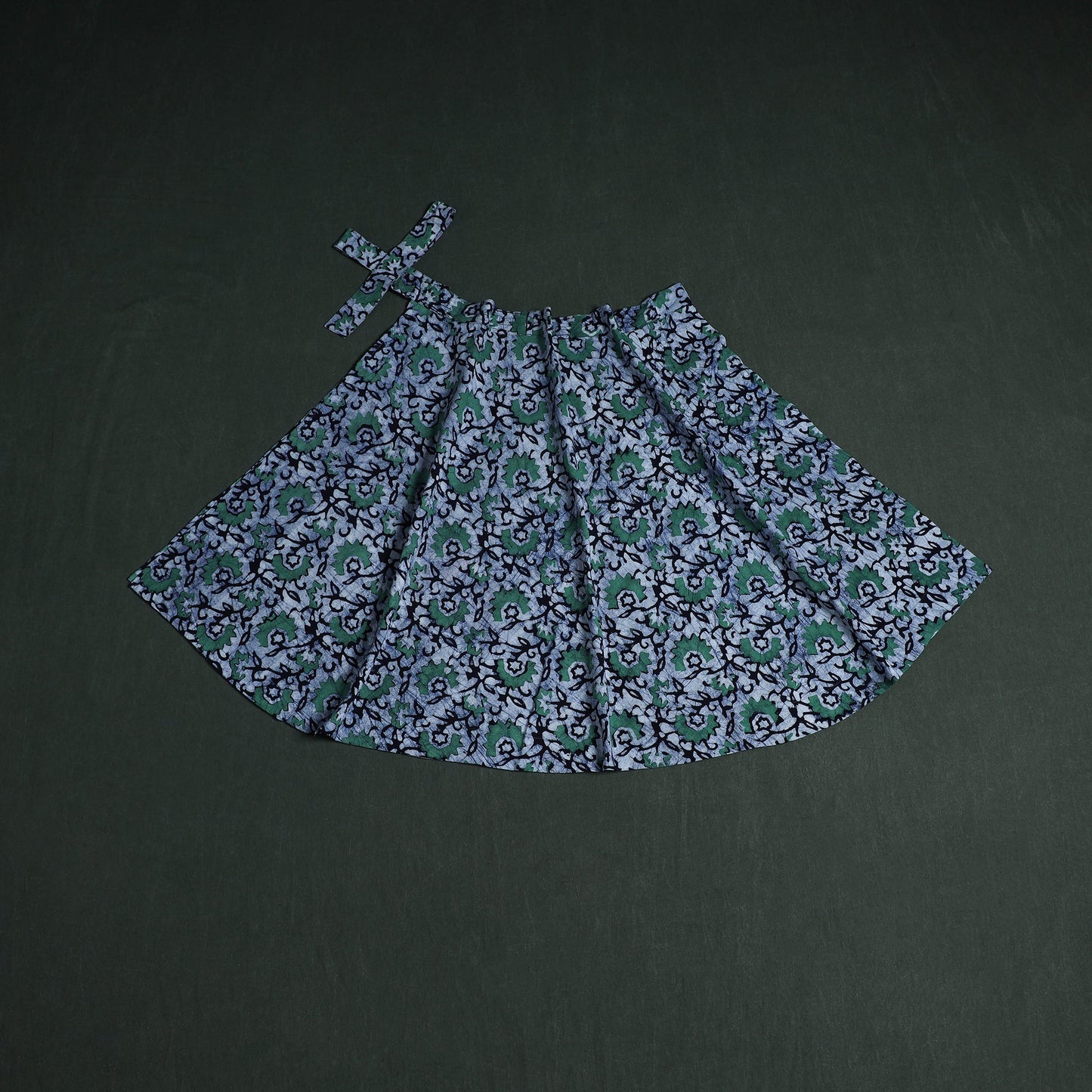 Hand block batik print cotton wrap around skirt 17