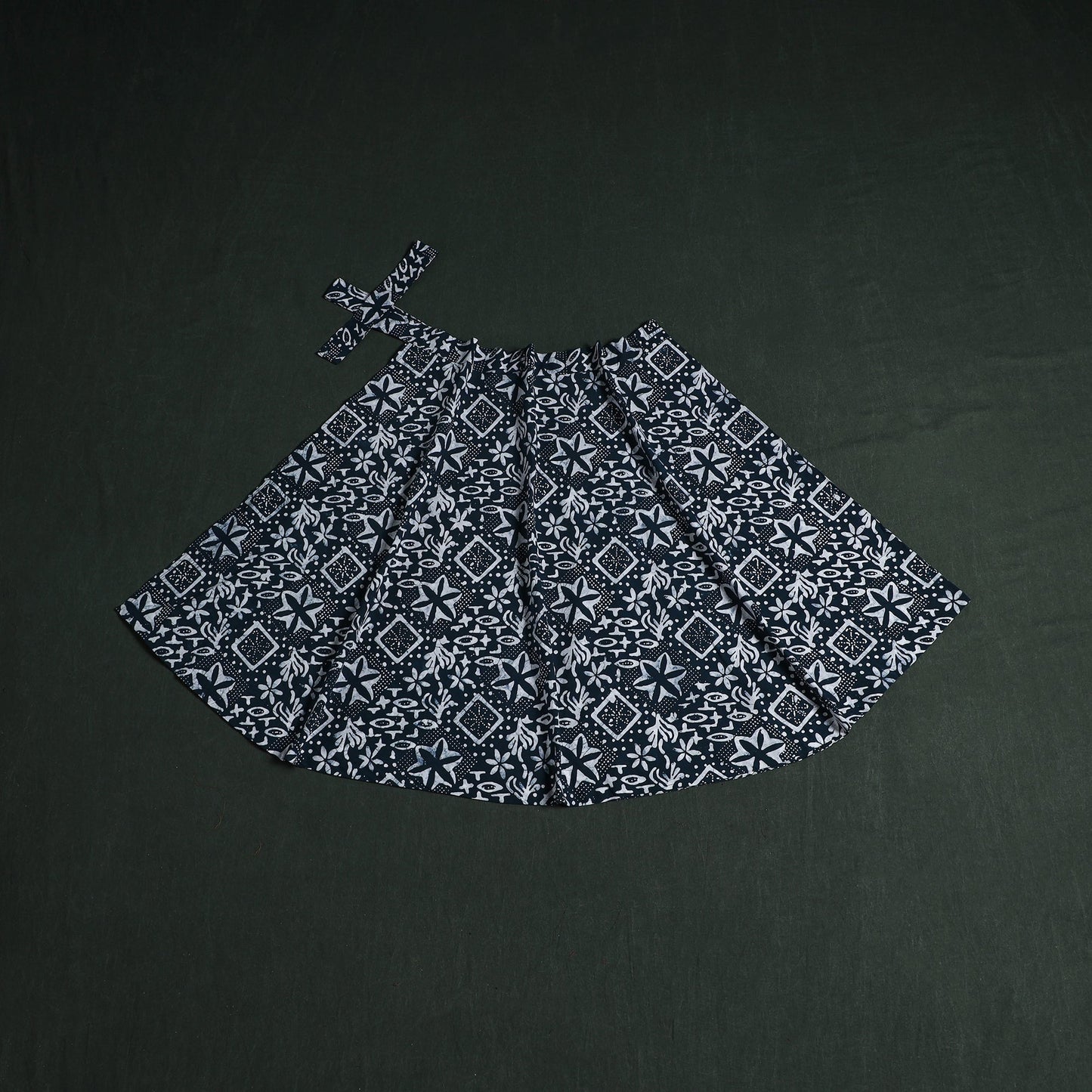 Hand block batik print cotton wrap around skirt 18