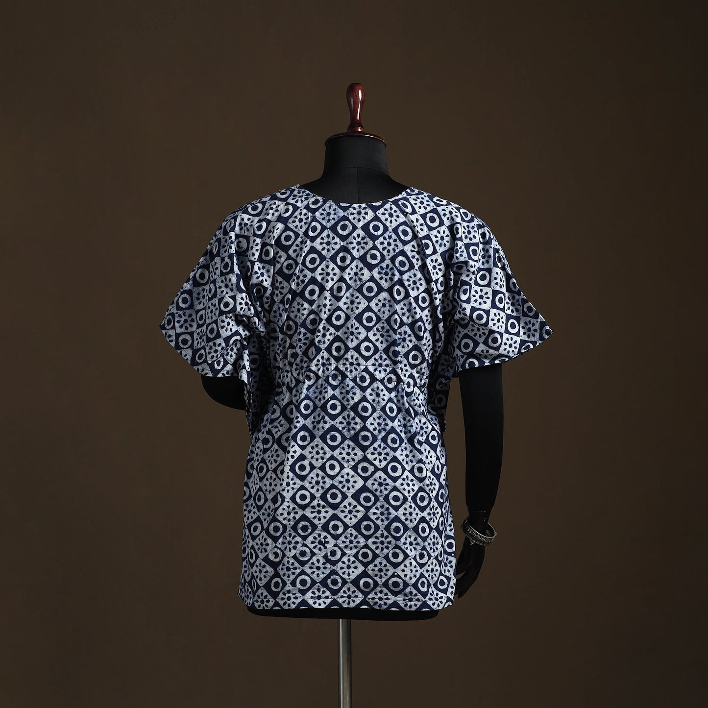 Hand block batik print gota work cotton kaftan (short) 34