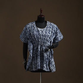 Hand block batik print gota work cotton kaftan (short) 34