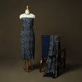 Hand block batik print maheshwari silk 3pc unstitched dress