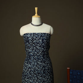 Hand block batik print maheshwari silk 3pc unstitched dress
