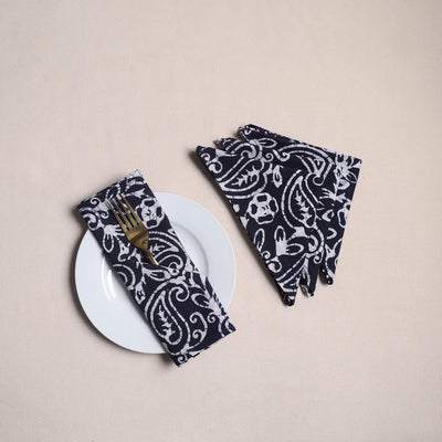 Hand block batik print table napkins (set of 4) 11
