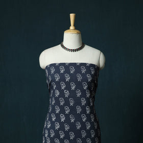 Hand block jaipur print cotton 3pc unstitched dress