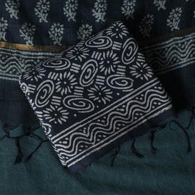 Hand block jaipur print cotton 3pc unstitched dress