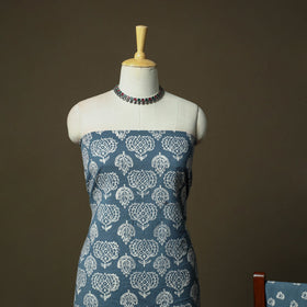 Hand block jaipur print cotton 3pc unstitched dress