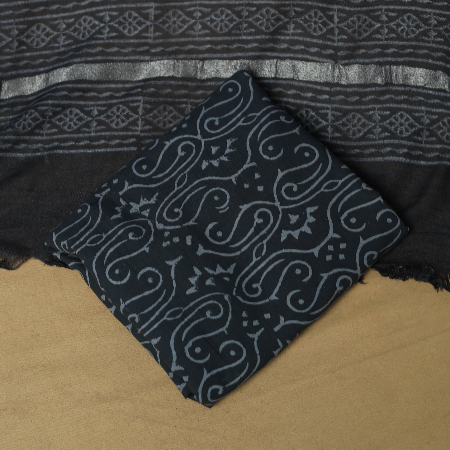 Hand jaipur linen 3pc unstitched dress material 23