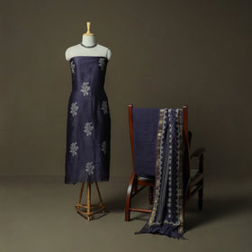 Hand block jaipur print maheshwari silk handloom 3pc